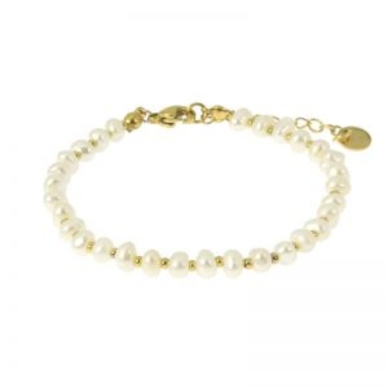 Lore zoetwaterparel armband goud