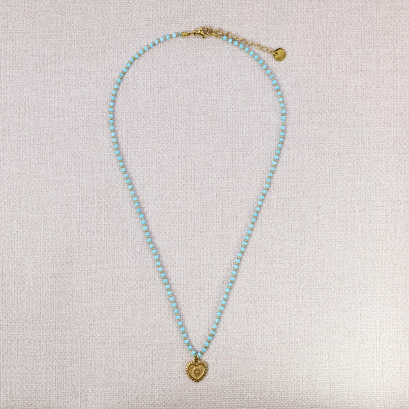 Soraya turquoise ketting met hartje