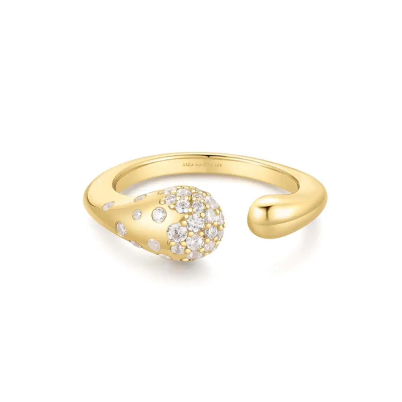 Sparkling sculptural crossover aanpasbare ring