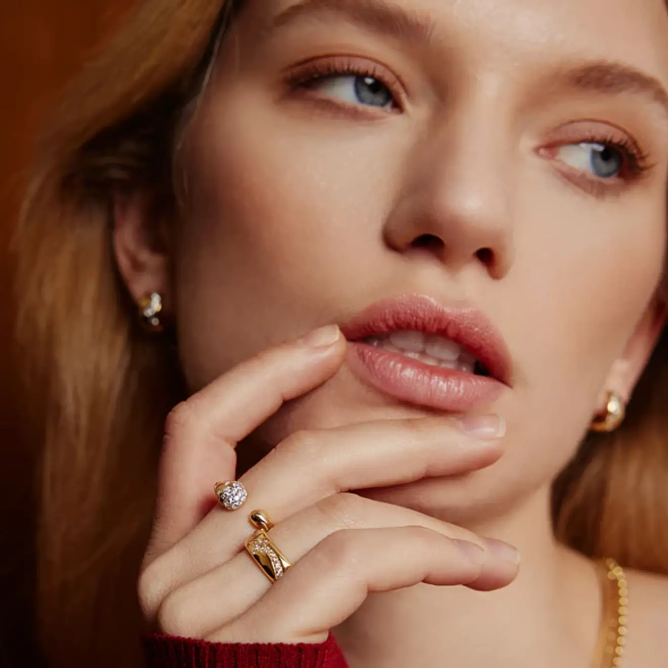 Sparkling sculptural crossover aanpasbare ring