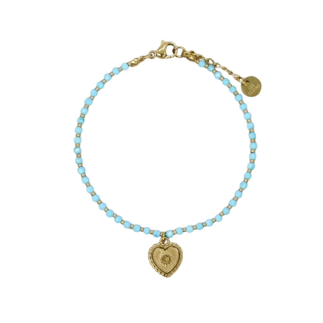 Soraya turquoise armband met hartje