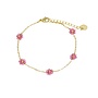 Bloemetjes armband goud wit