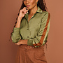 Vinnie blouse satijn kaki