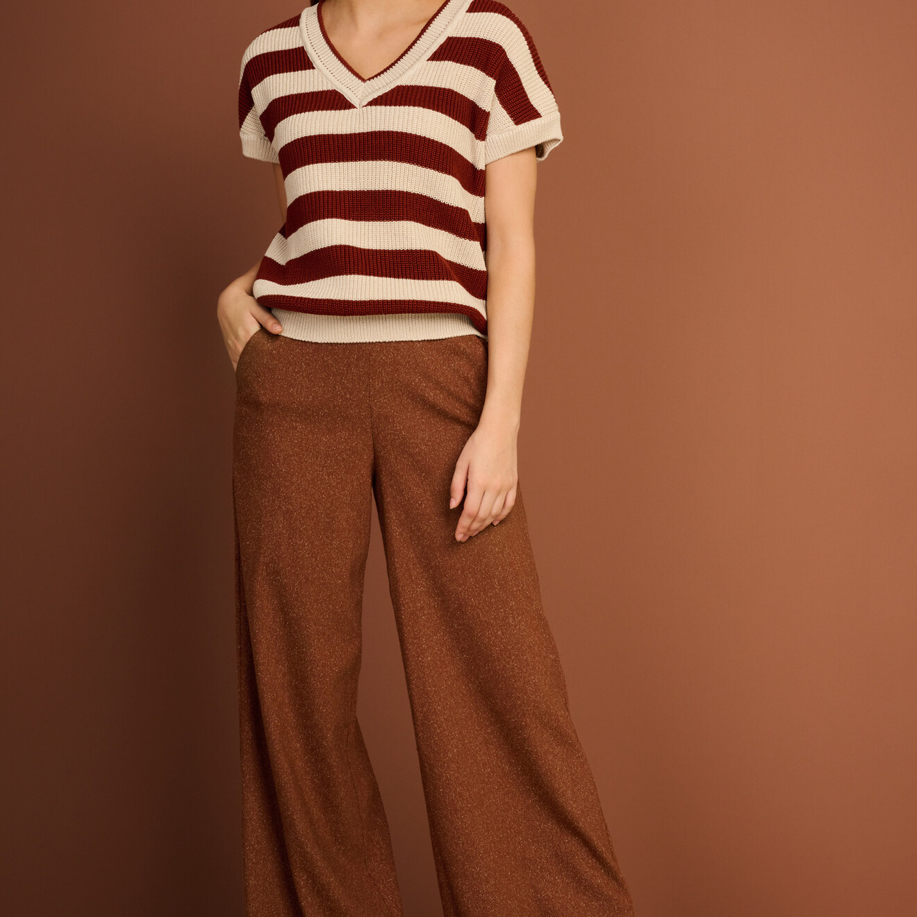 Diddy broek hoge taille roest