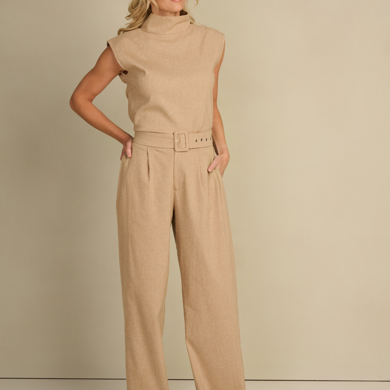 Diddy broek hoge taille crème