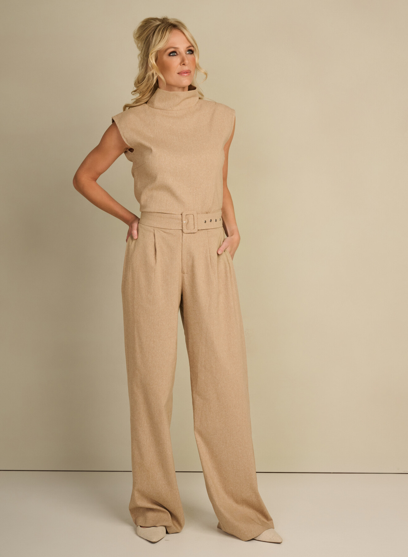 Diddy broek hoge taille crème