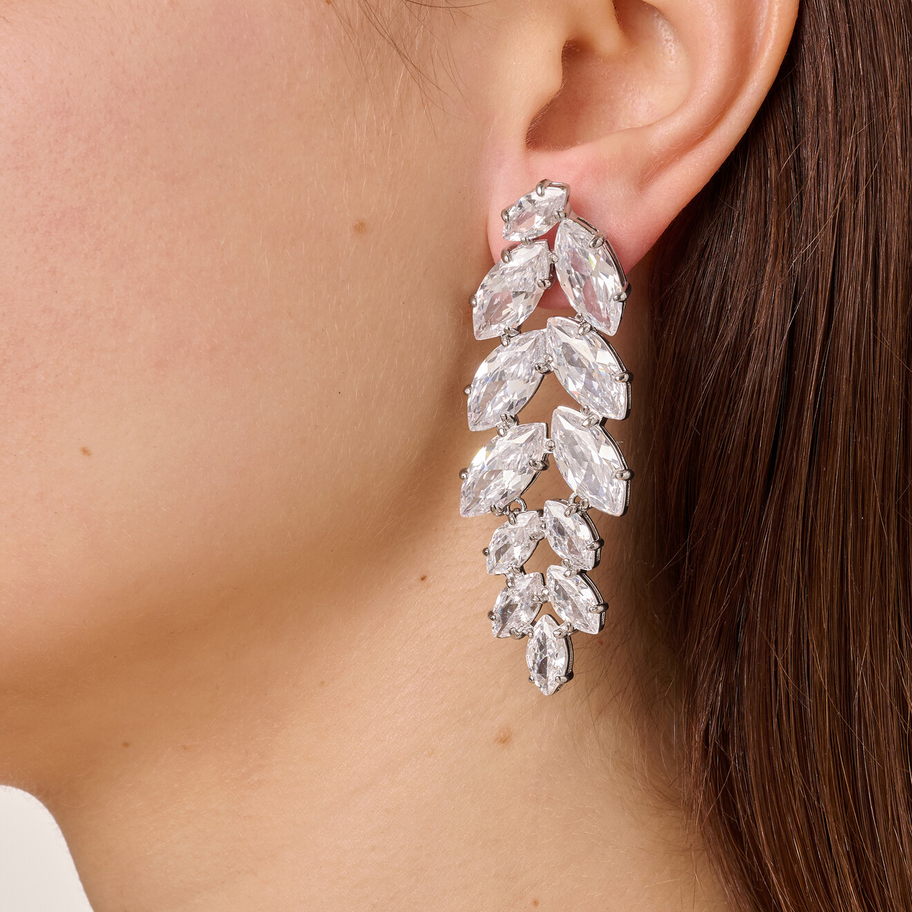 Banyan oorbellen zilver kristal