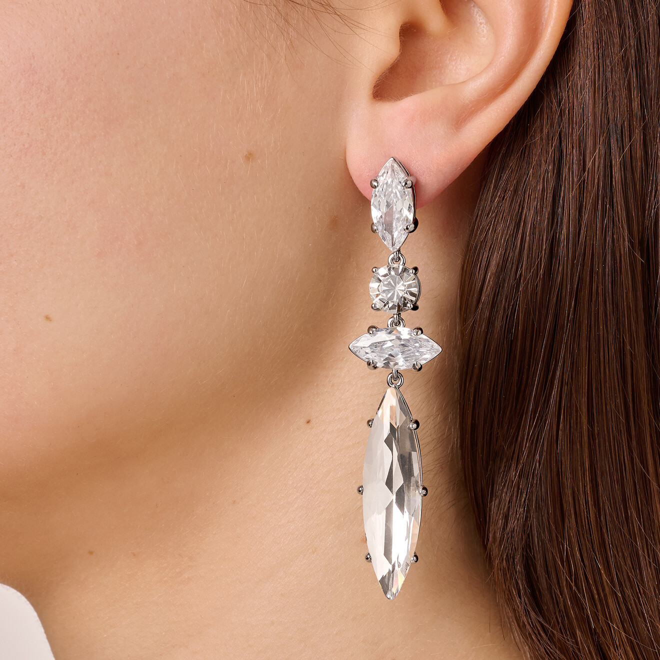 Tenere oorbellen zilver kristal