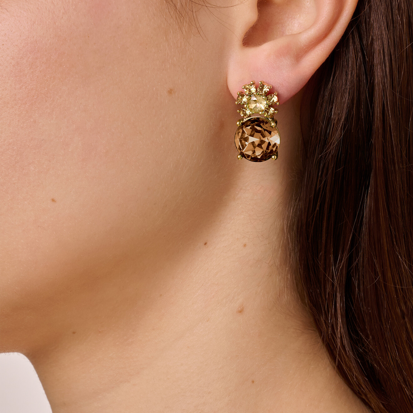 Beckia oorbellen goud bruin