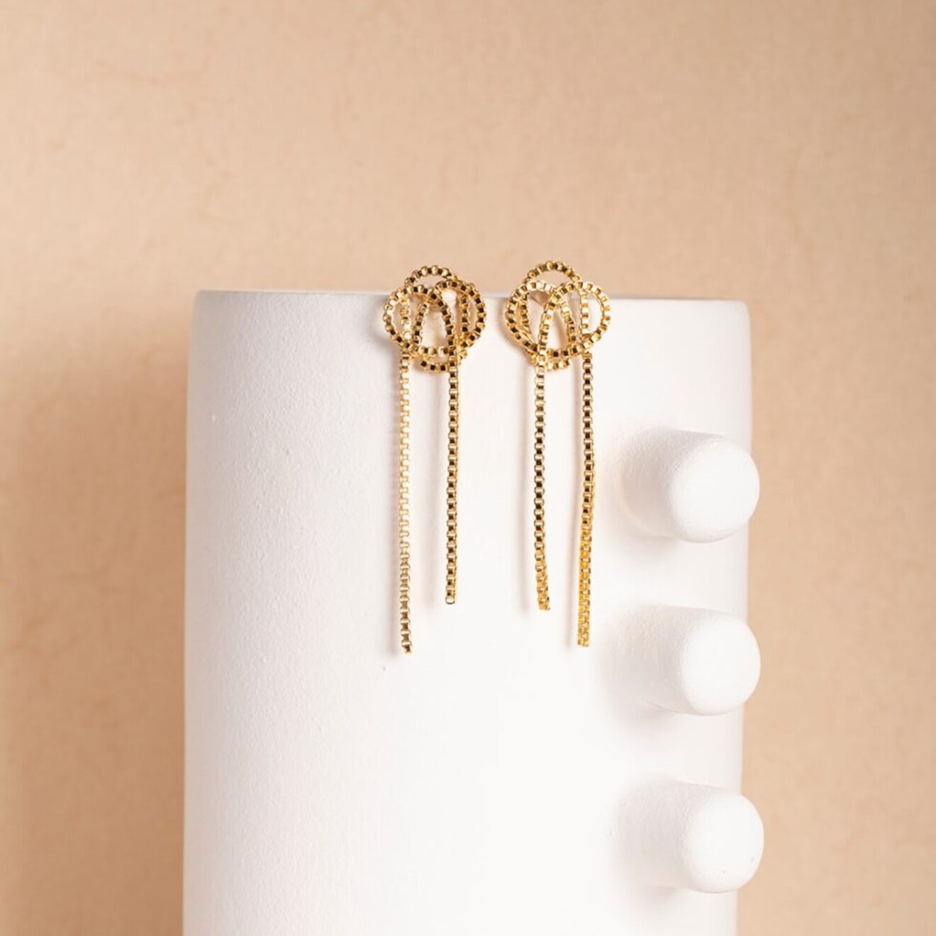 Amore chains lange oorbellen goud