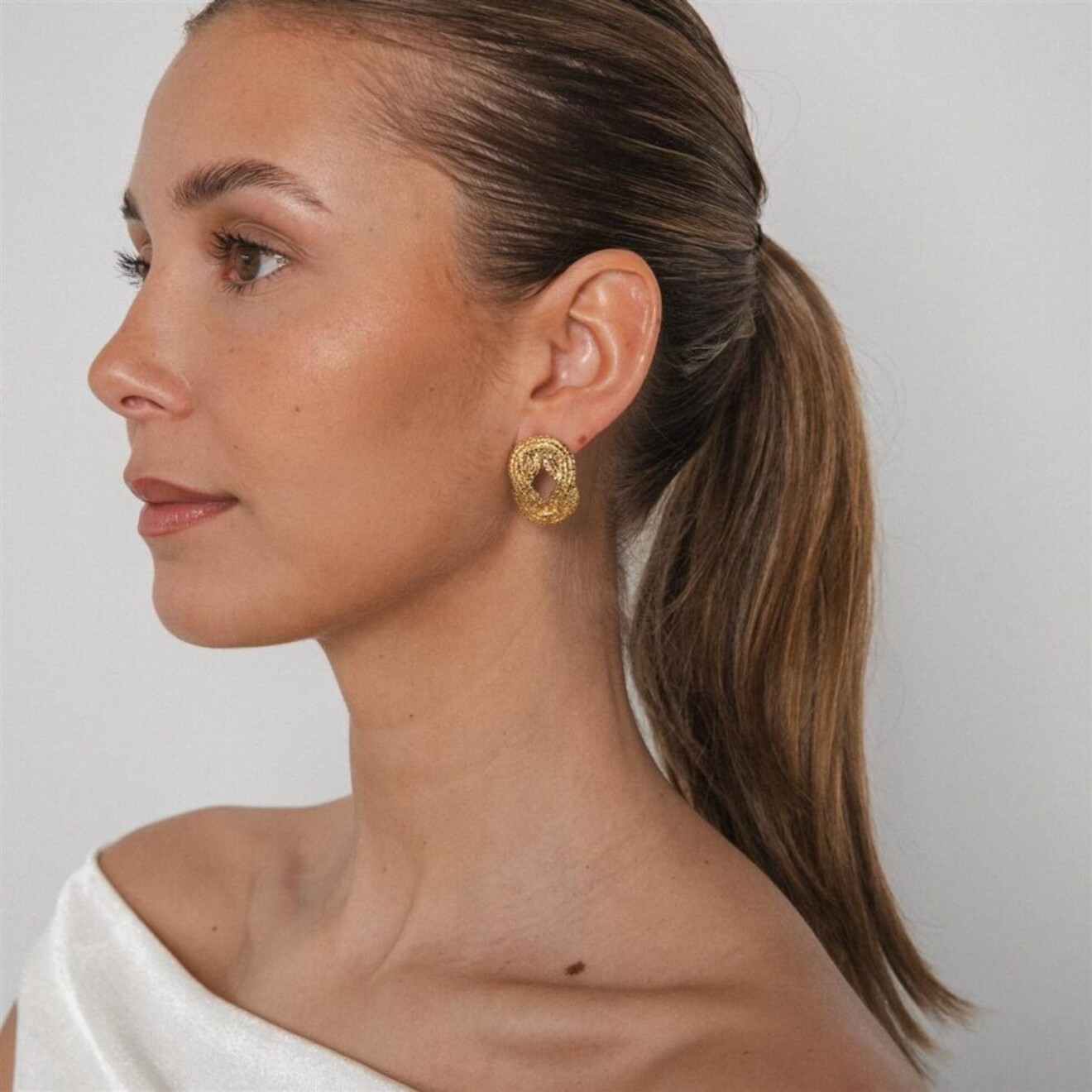 Augusta stud oorbellen goud