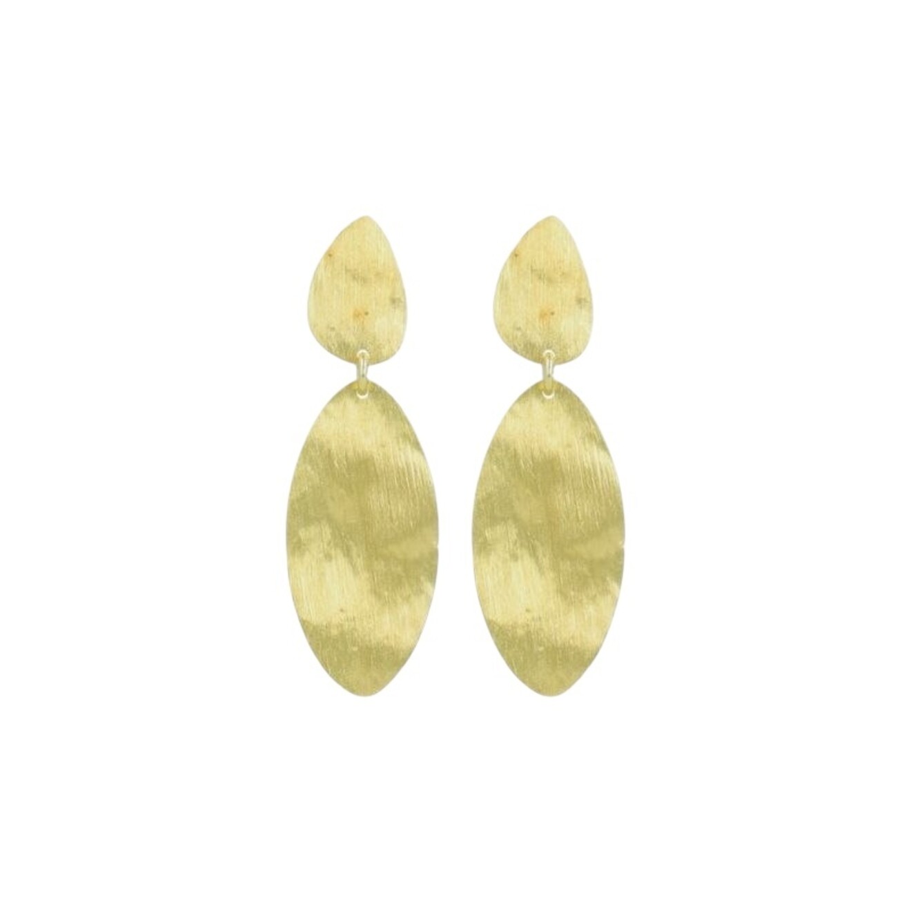Classic double stone oorbellen goud