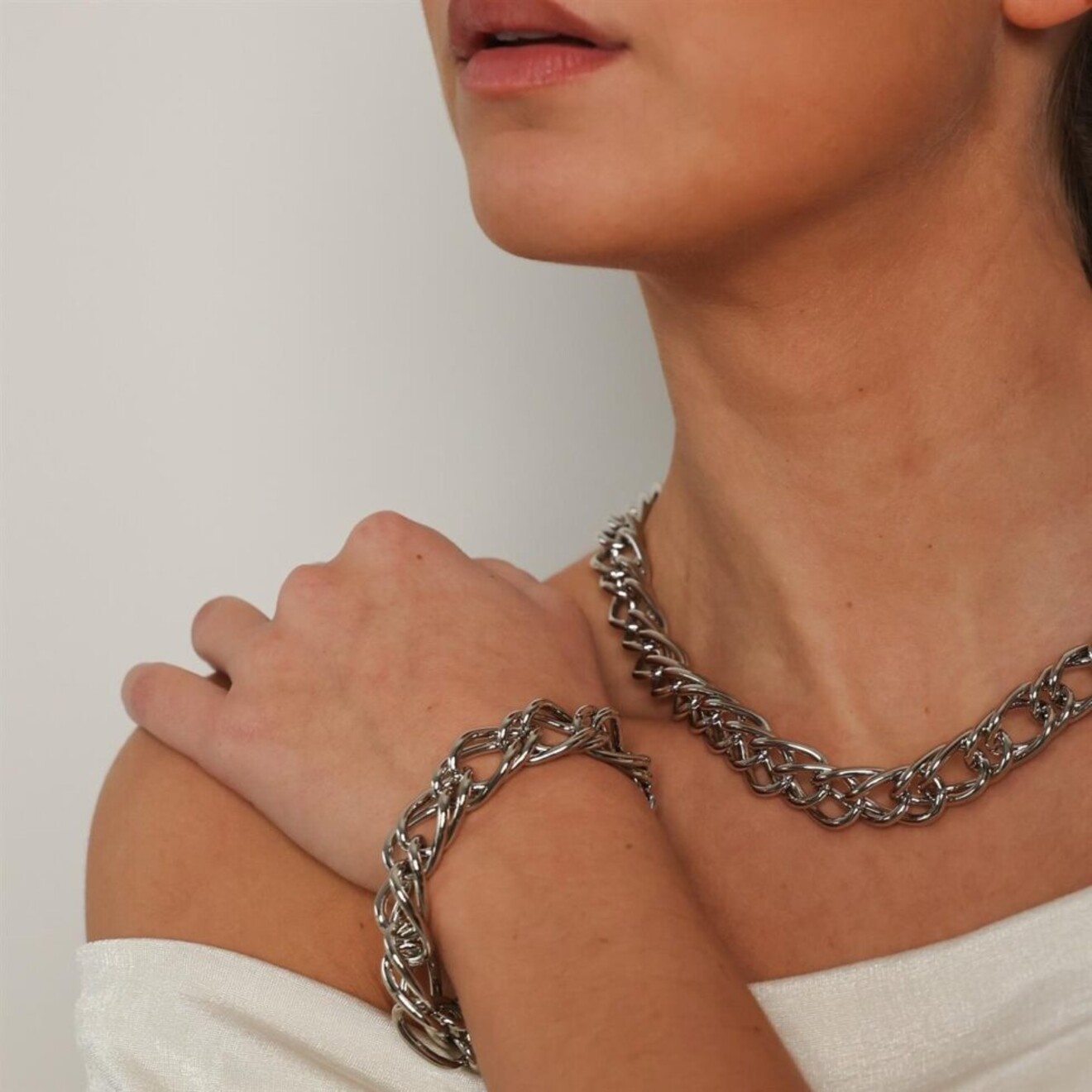 Small snake chain armband zilver