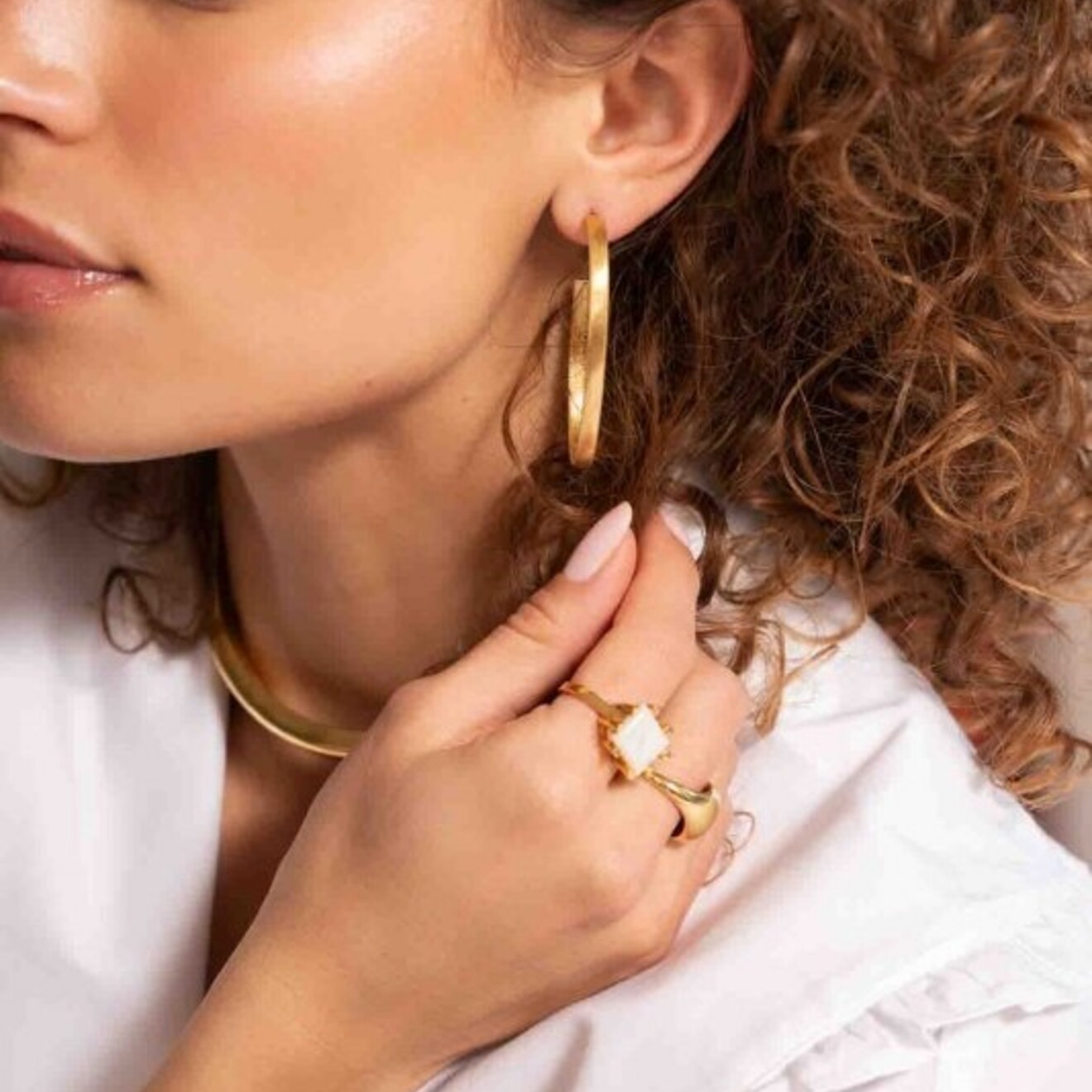 Classic Oorbellen Creole Oval Brushed