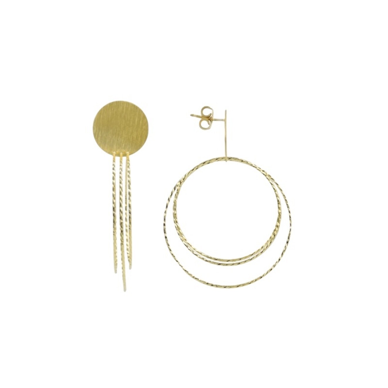Triple hoops glow L goud