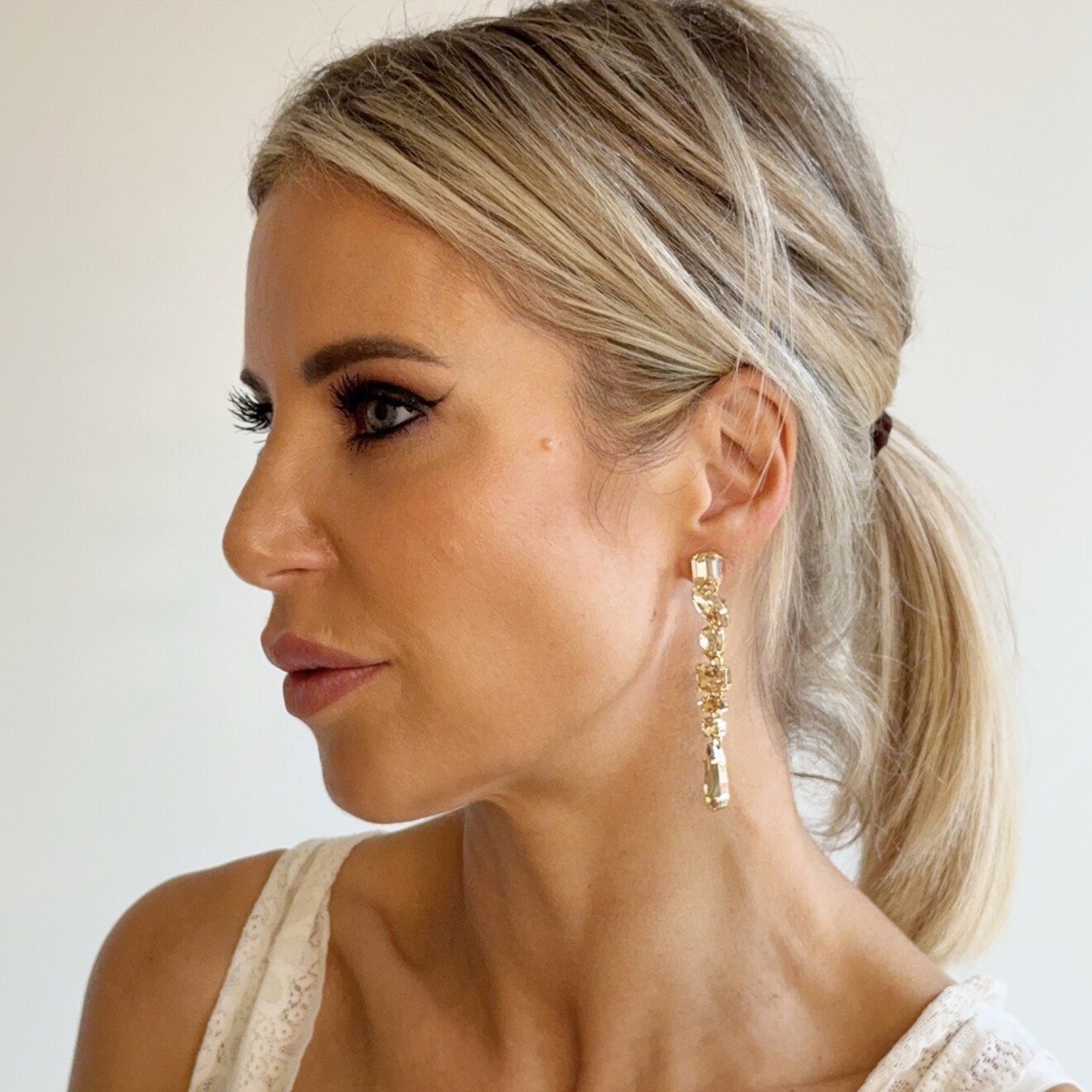 Ariël lange oorbellen kristal