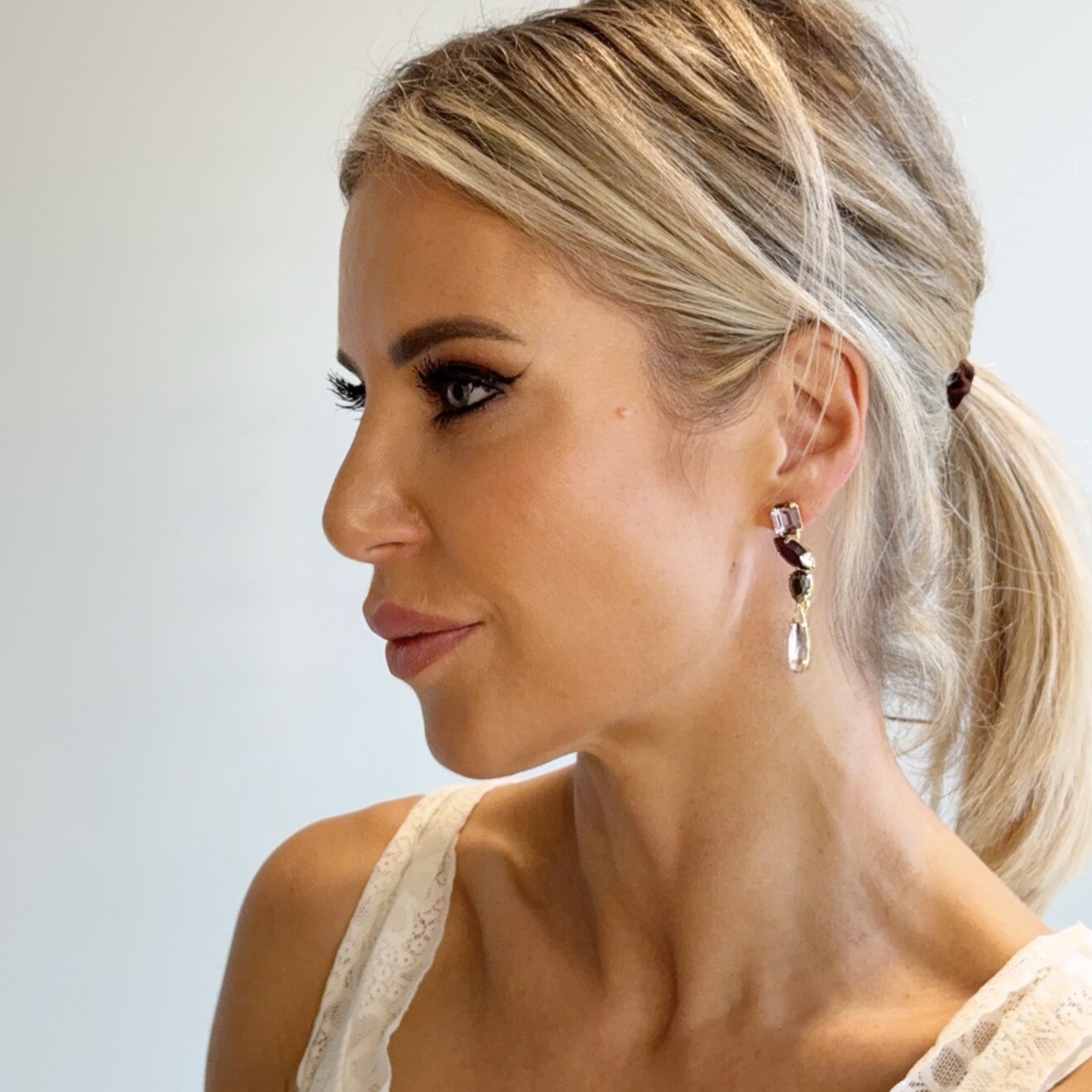 Michelle oorbelle paarse mix