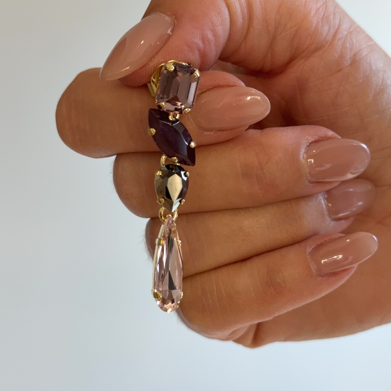 Michelle oorbelle paarse mix