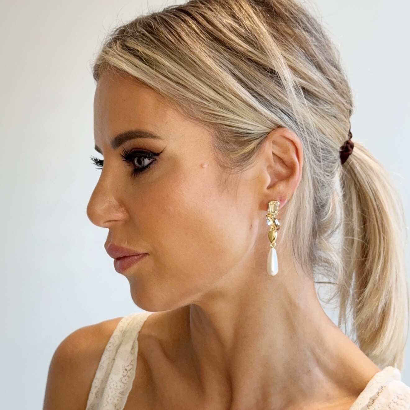 Renee oorbellen kristal parel mix