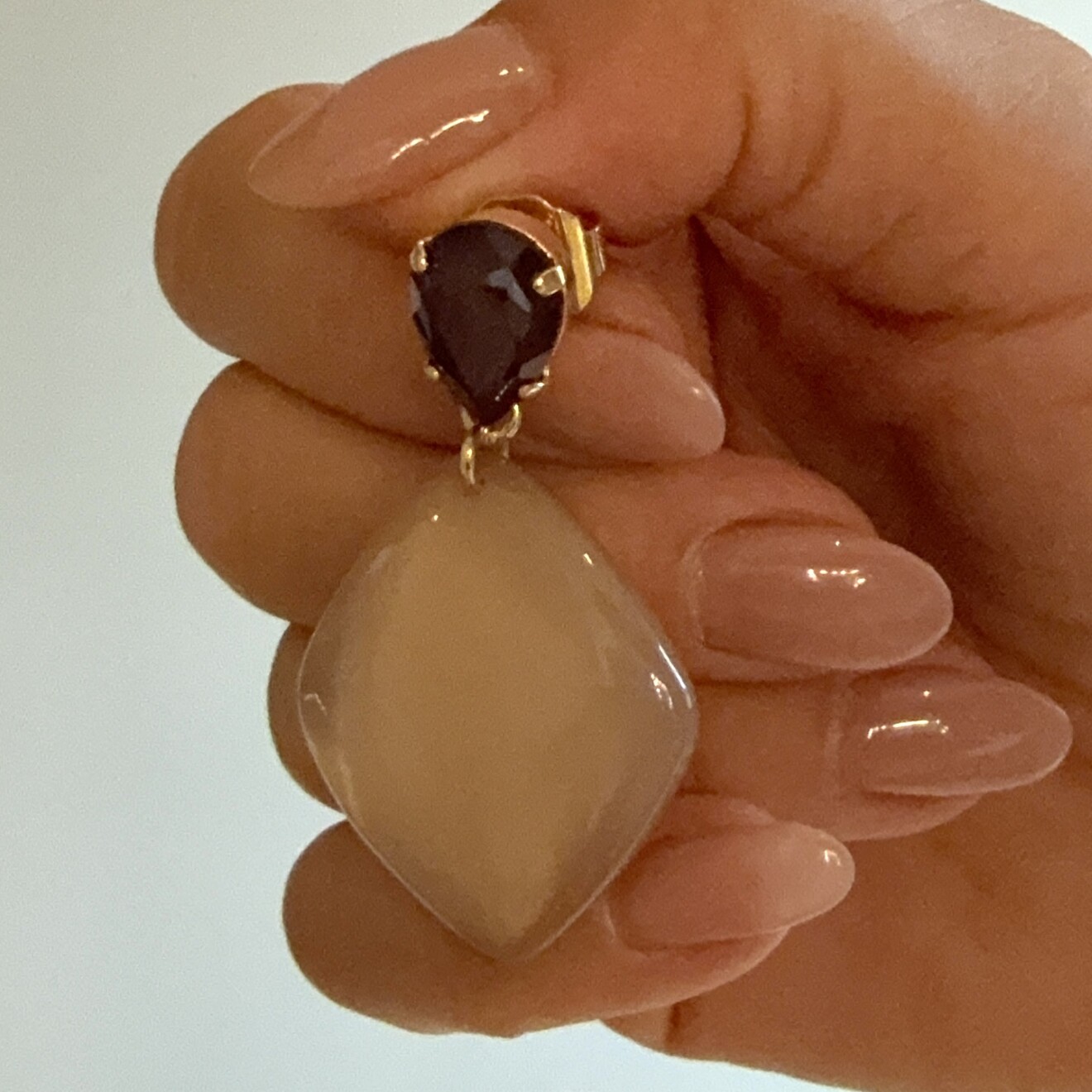 Blake oorbellen beige paars