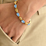 Elena armband blauw goud