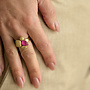 Elena verstelbare ring fuchsia goud