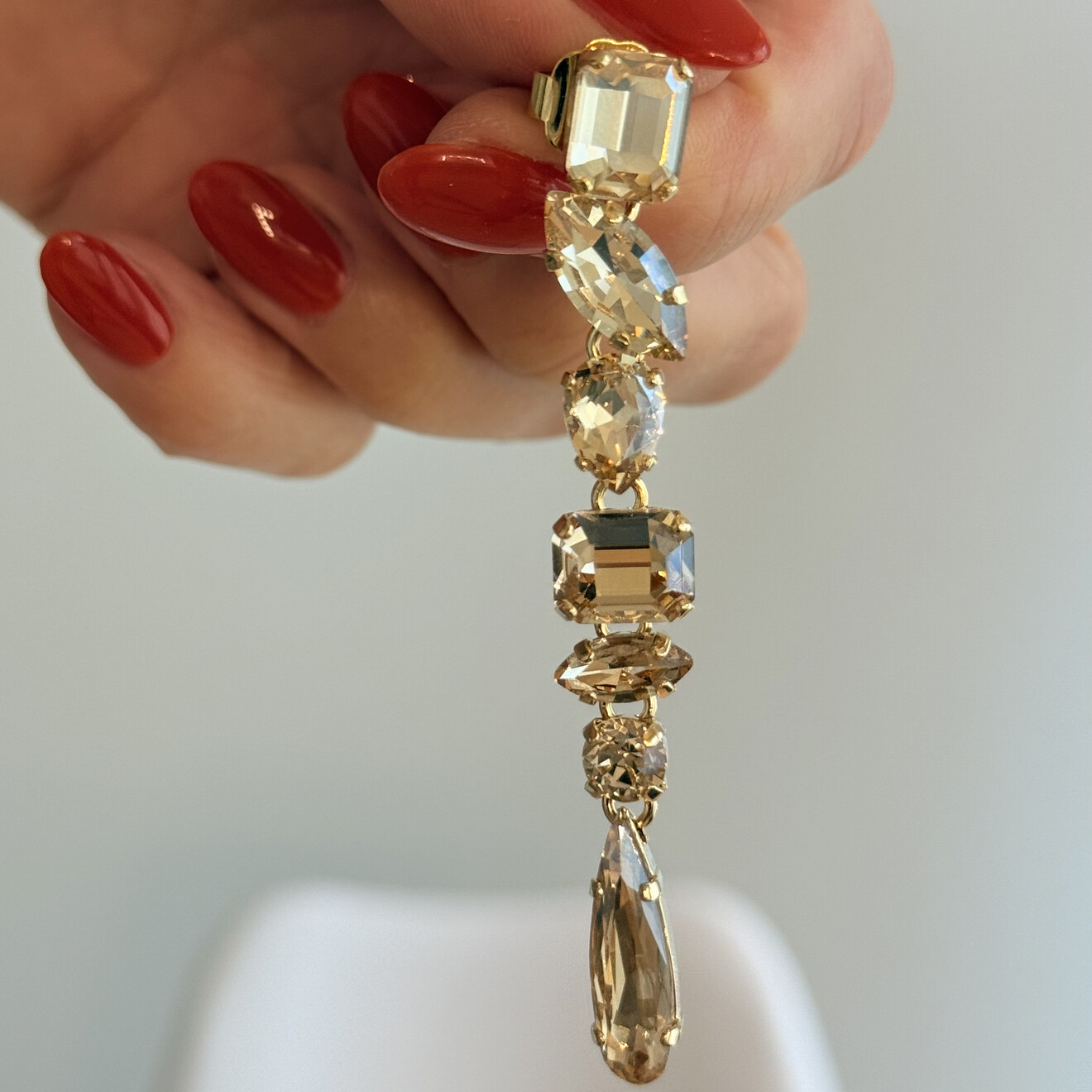 Ariël lange oorbellen kristal