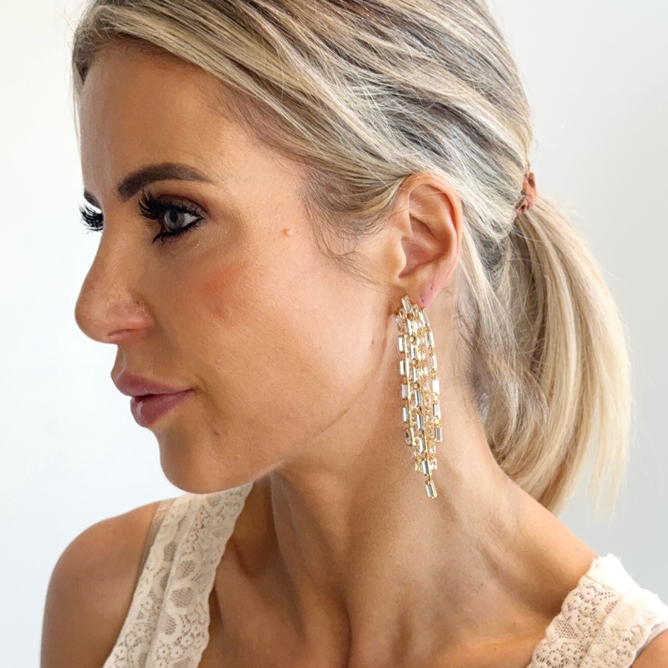 Kristel sluier oorbellen wedding edition