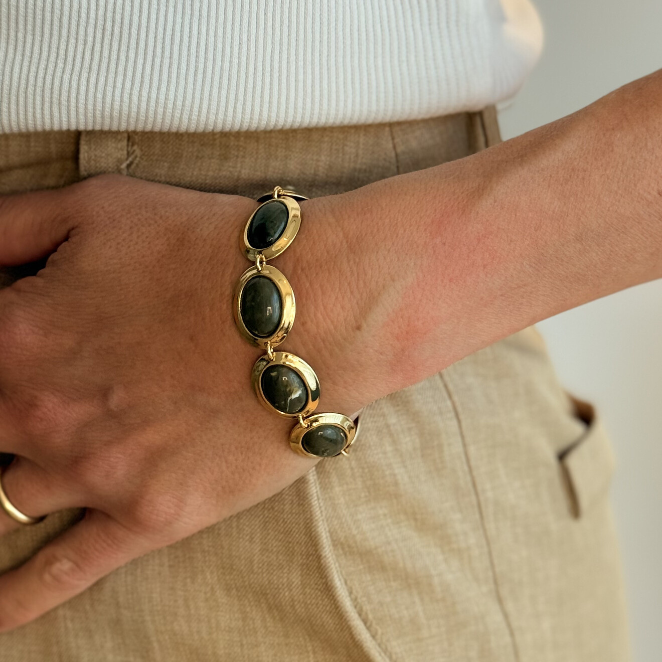 Marley vintage armband goud khaki