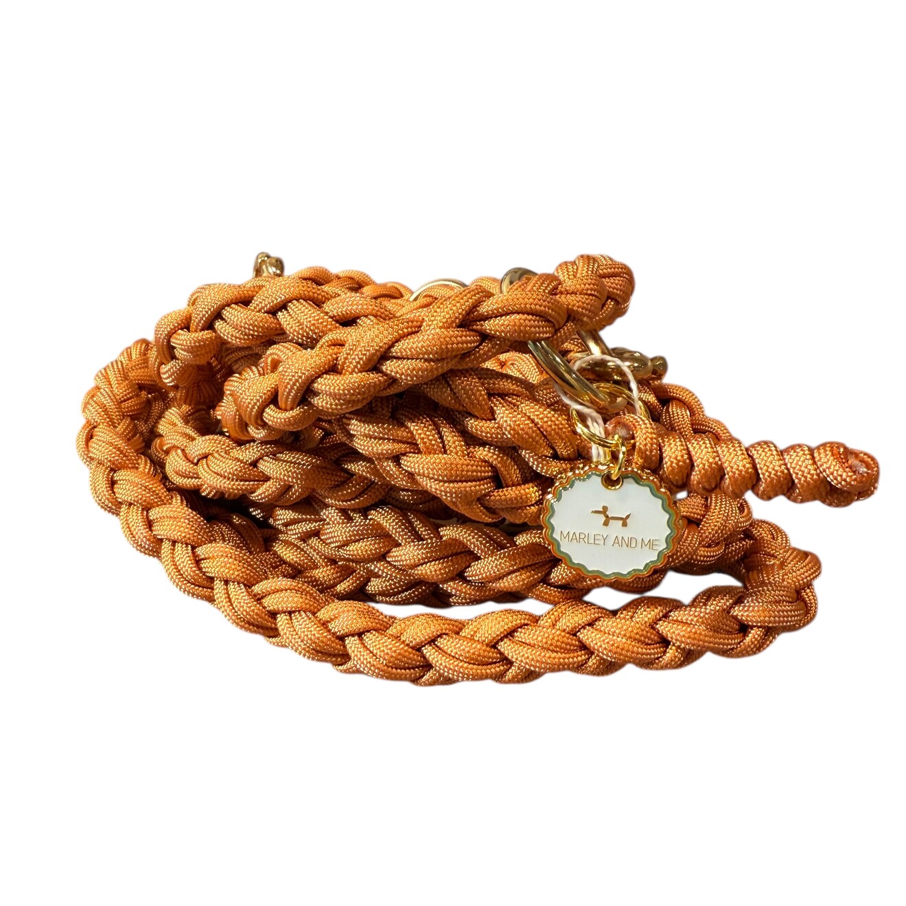 Gevlochten hands-free leiband LA Golden Copper L