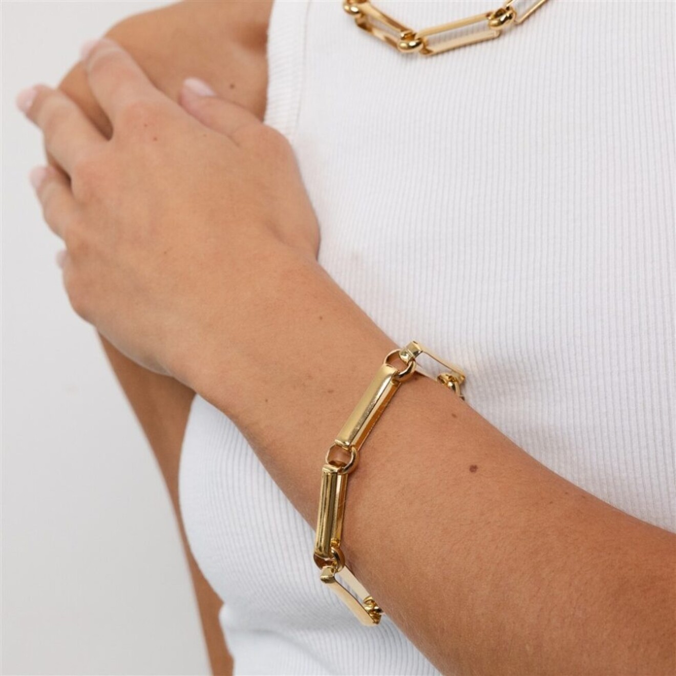 Aya chain armband goud