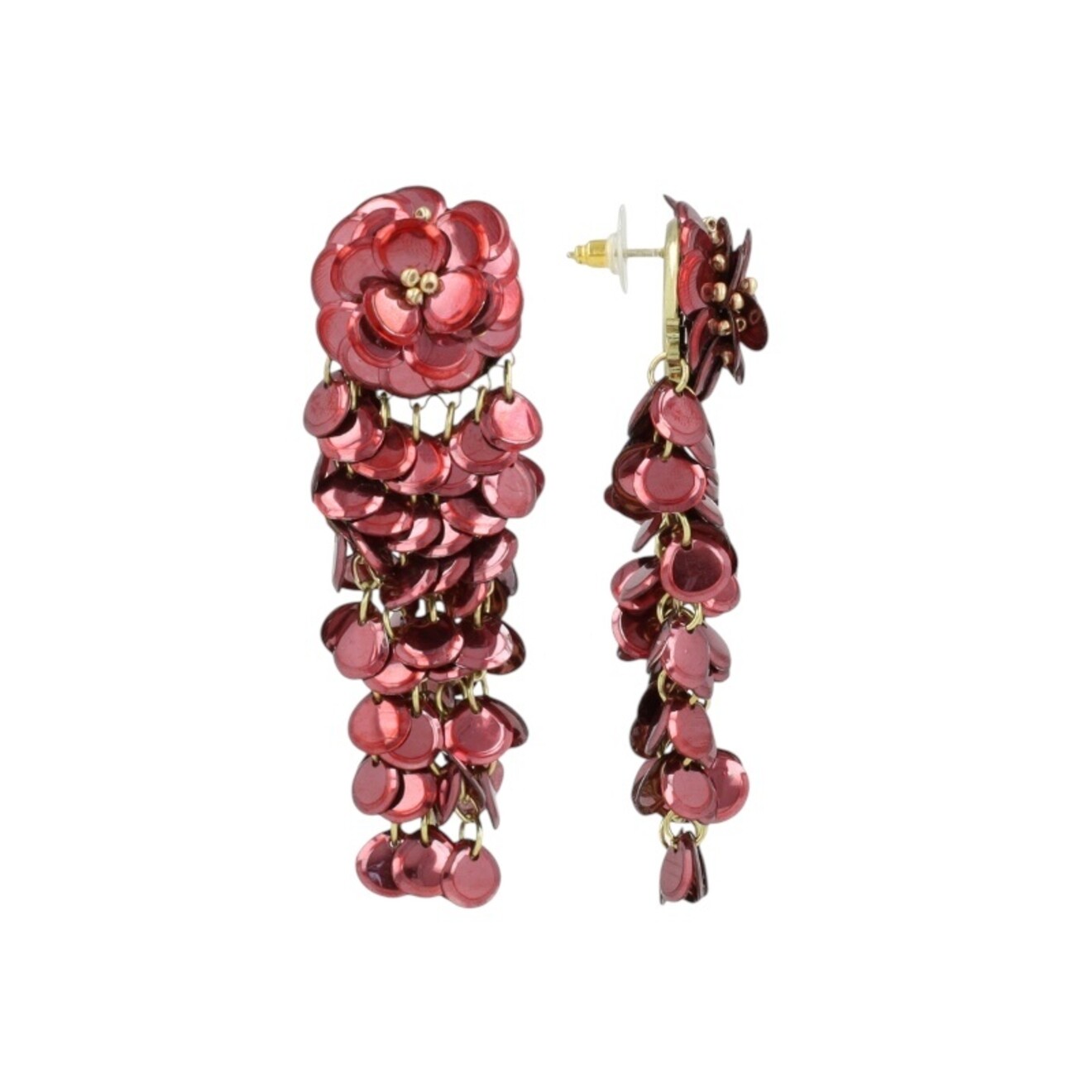 Rode Oorbellen Bold Sequin Waterfall L Bonny