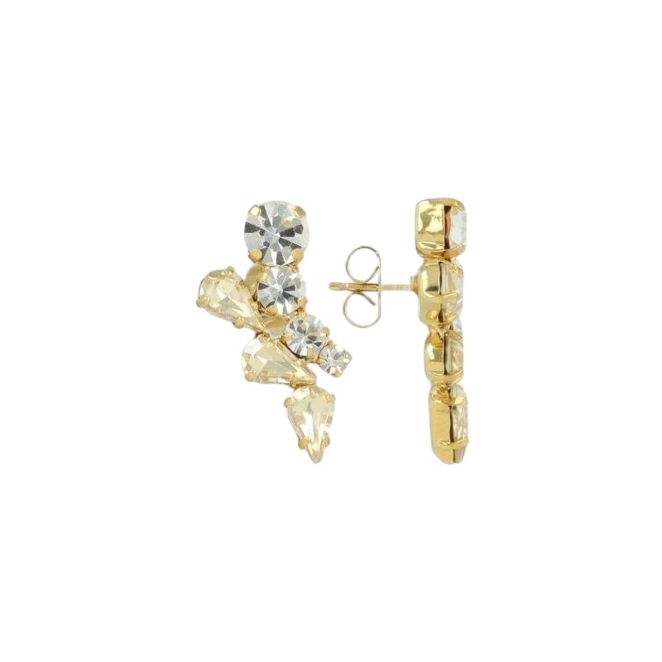 Kristallen Oorbellen Earpin Two Rows Romee