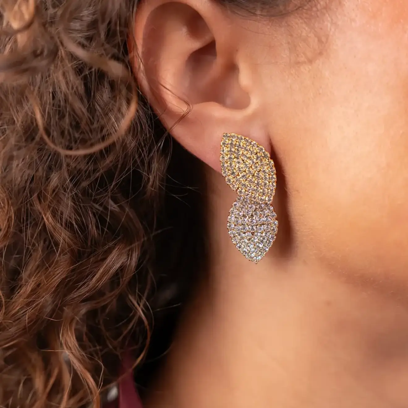 Gouden Oorbellen Double Leaf Sil