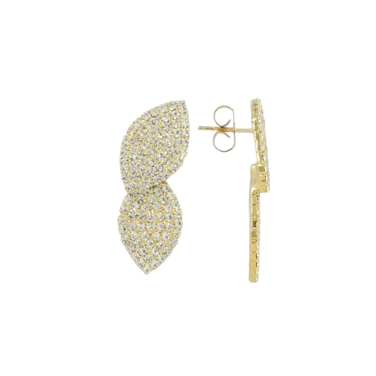 Gouden Oorbellen Double Leaf Sil