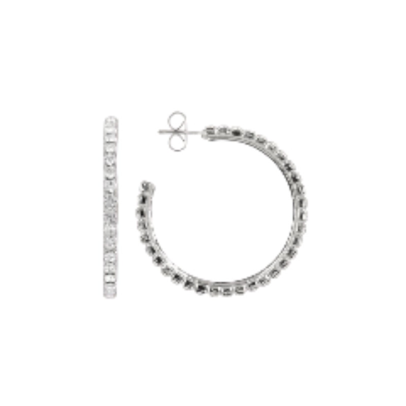 Zilveren Oorbellen Creole Fine Stones L Noor