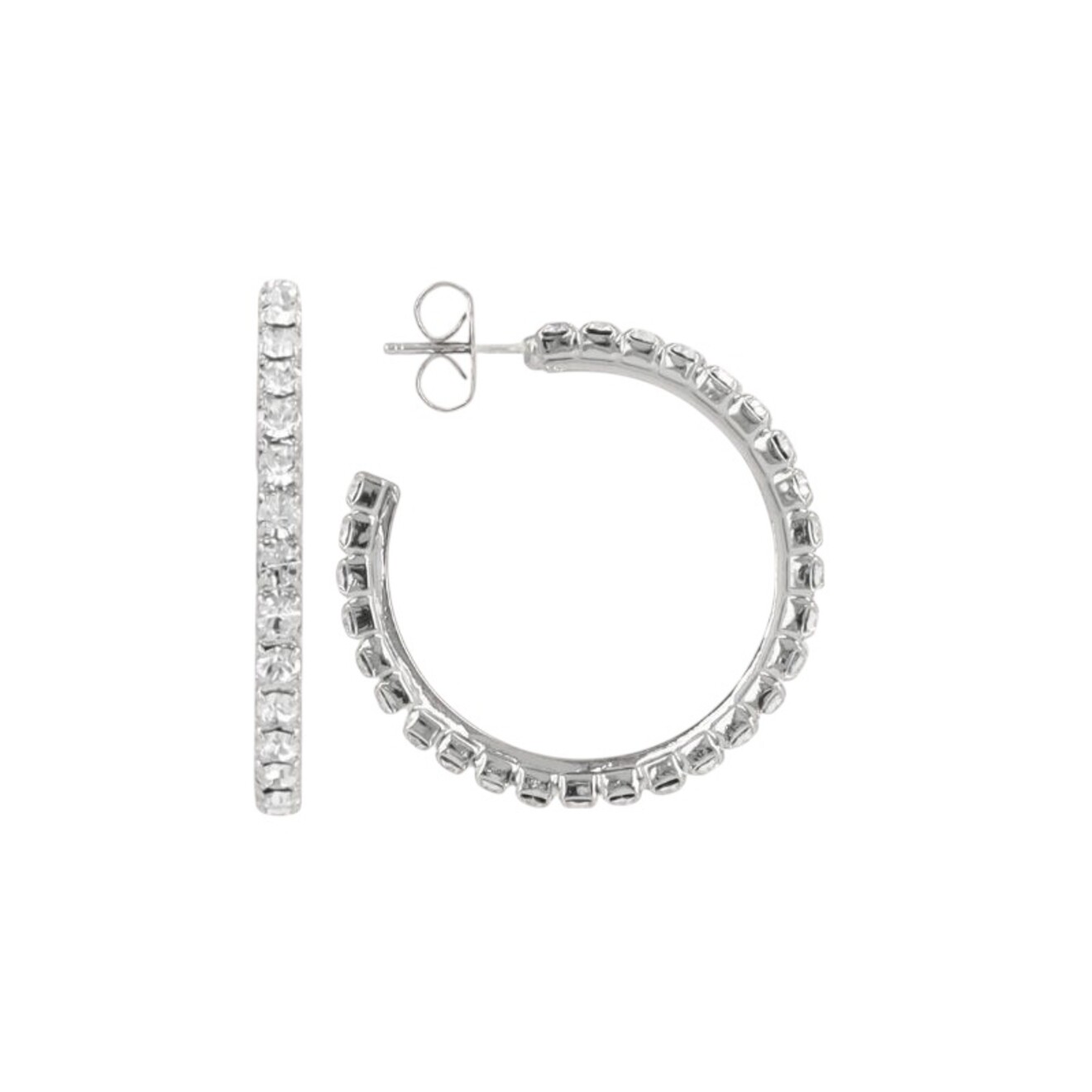 Zilveren Oorbellen Creole Fine Stones M Noor