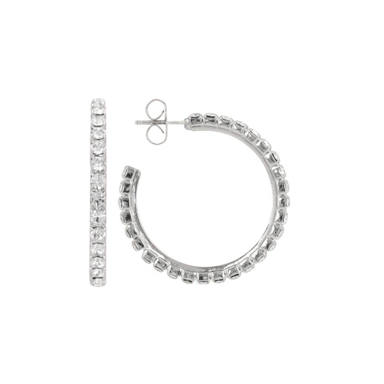 Zilveren Oorbellen Creole Fine Stones M Noor