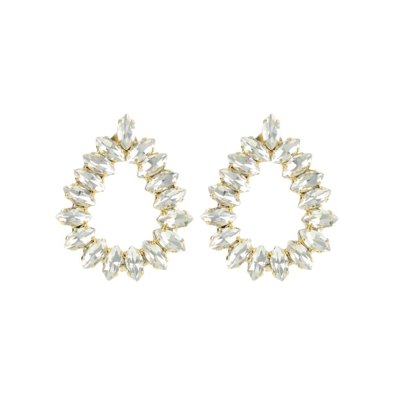 Kristalkleurige Strass Oorbellen Drop Framed Hally L