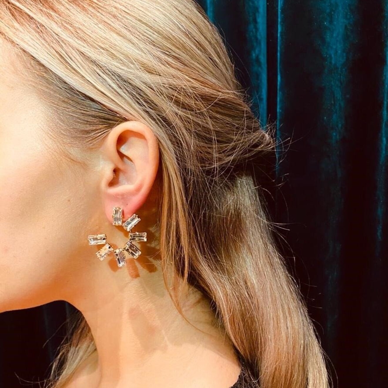 Ariel Strass Creole Small Moonlight