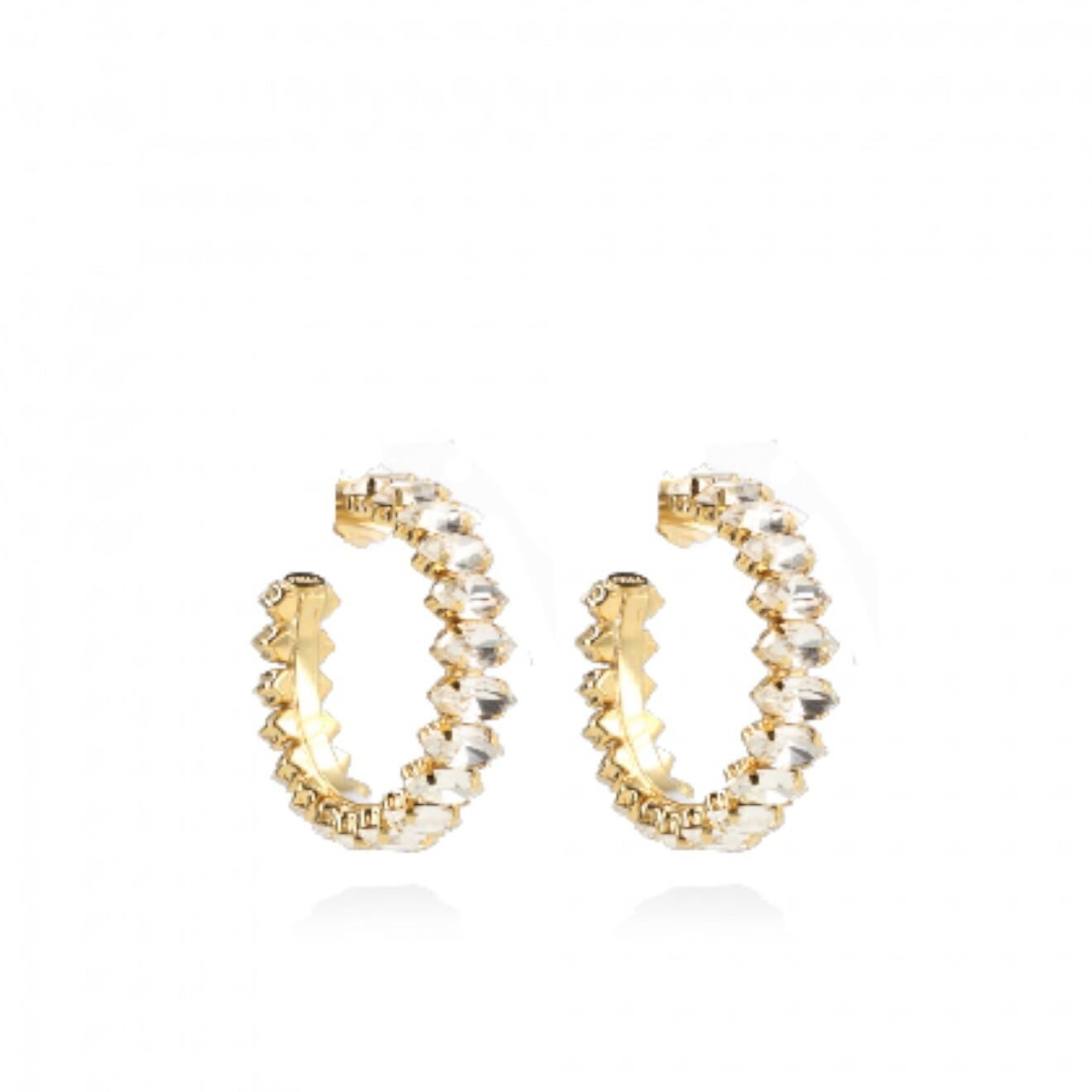 Kristalkleurige Strass Oorbellen Creool M