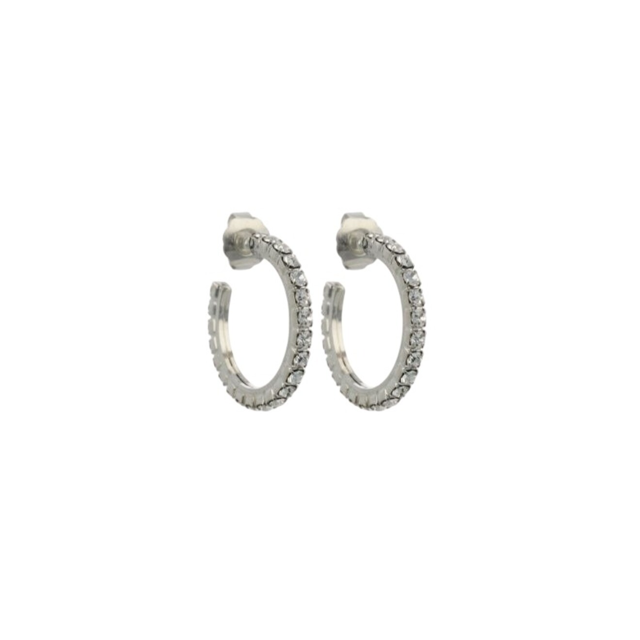 Zilveren oorbellen creole fine stone Noor