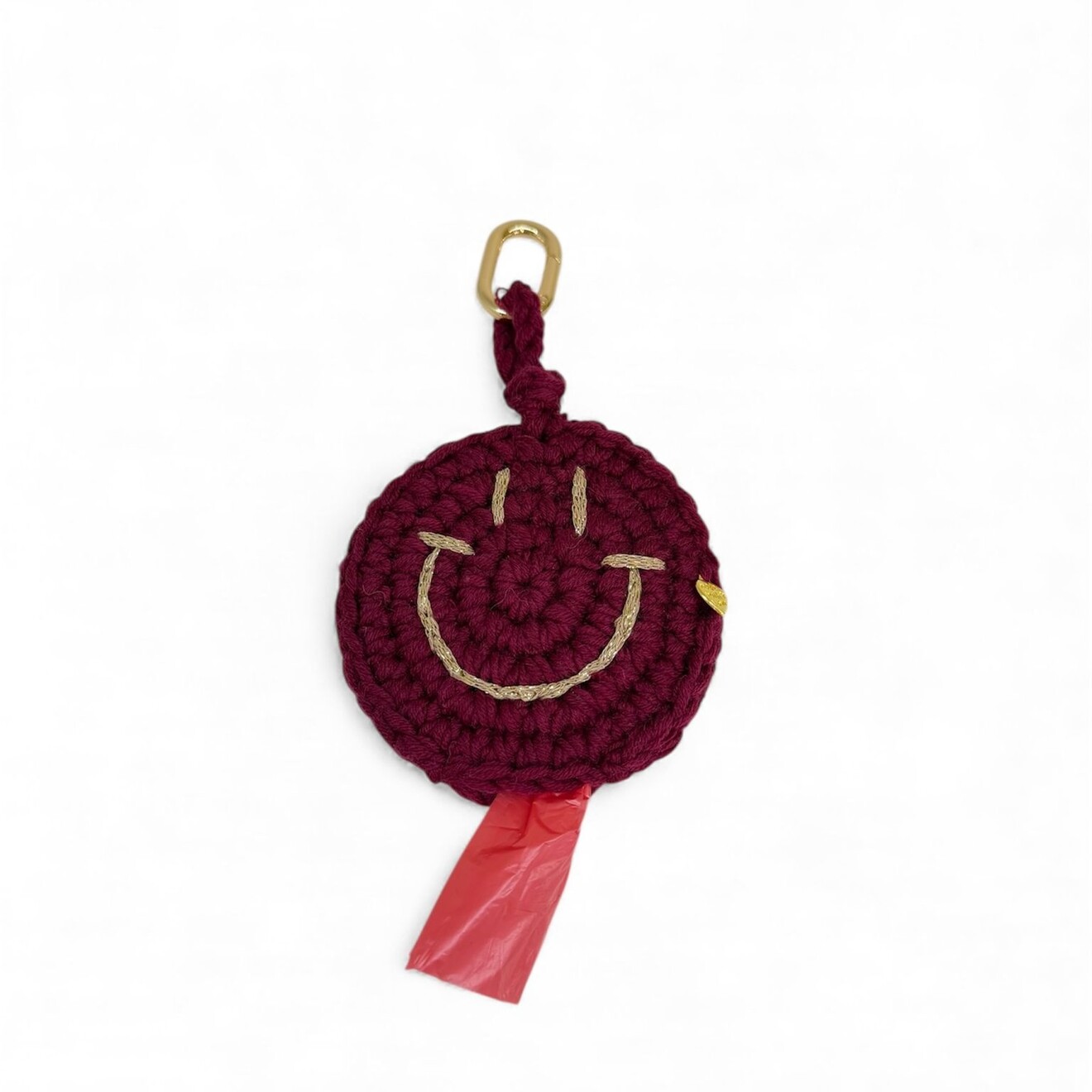 Smiley poopbag burgundy
