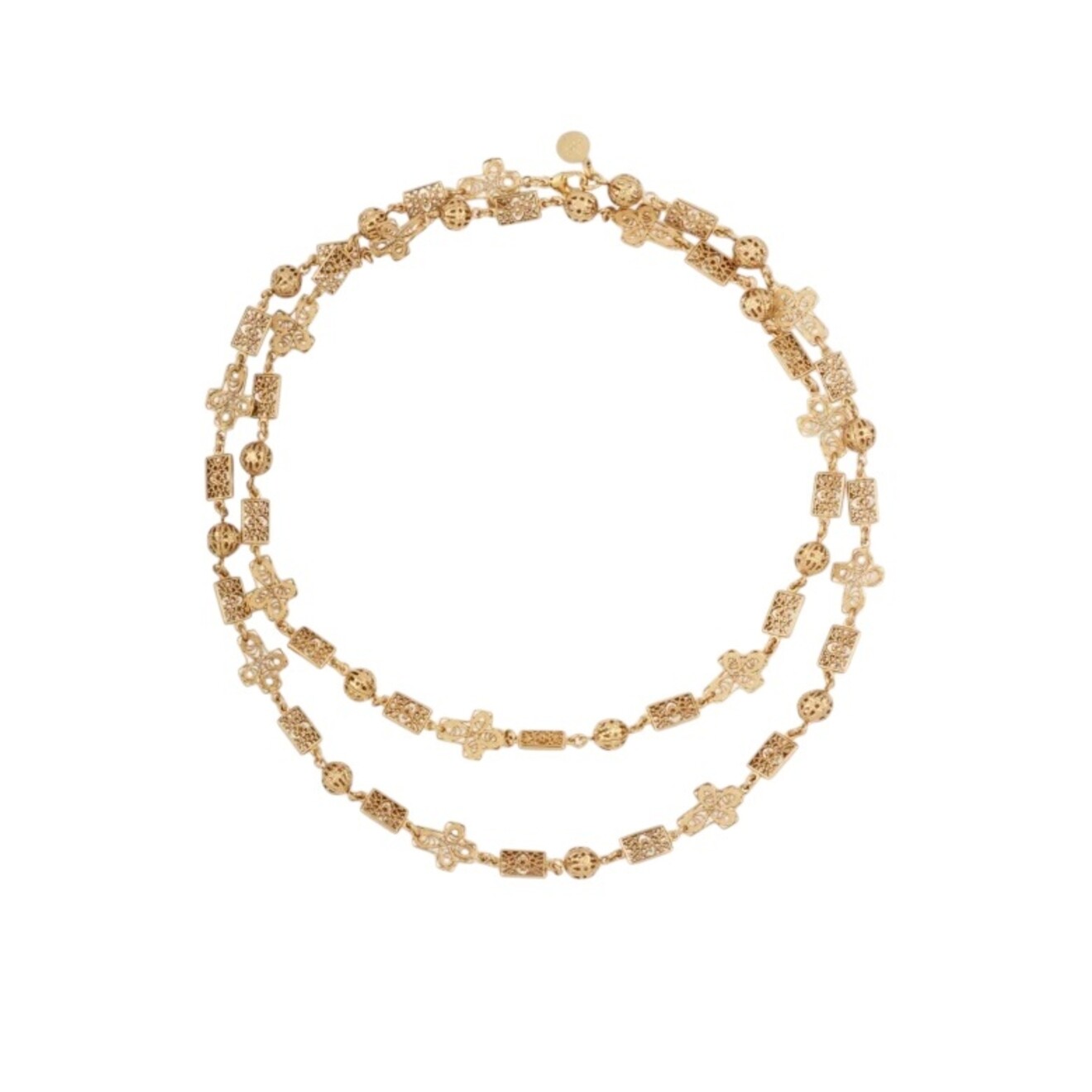 yuka croix lange ketting goud