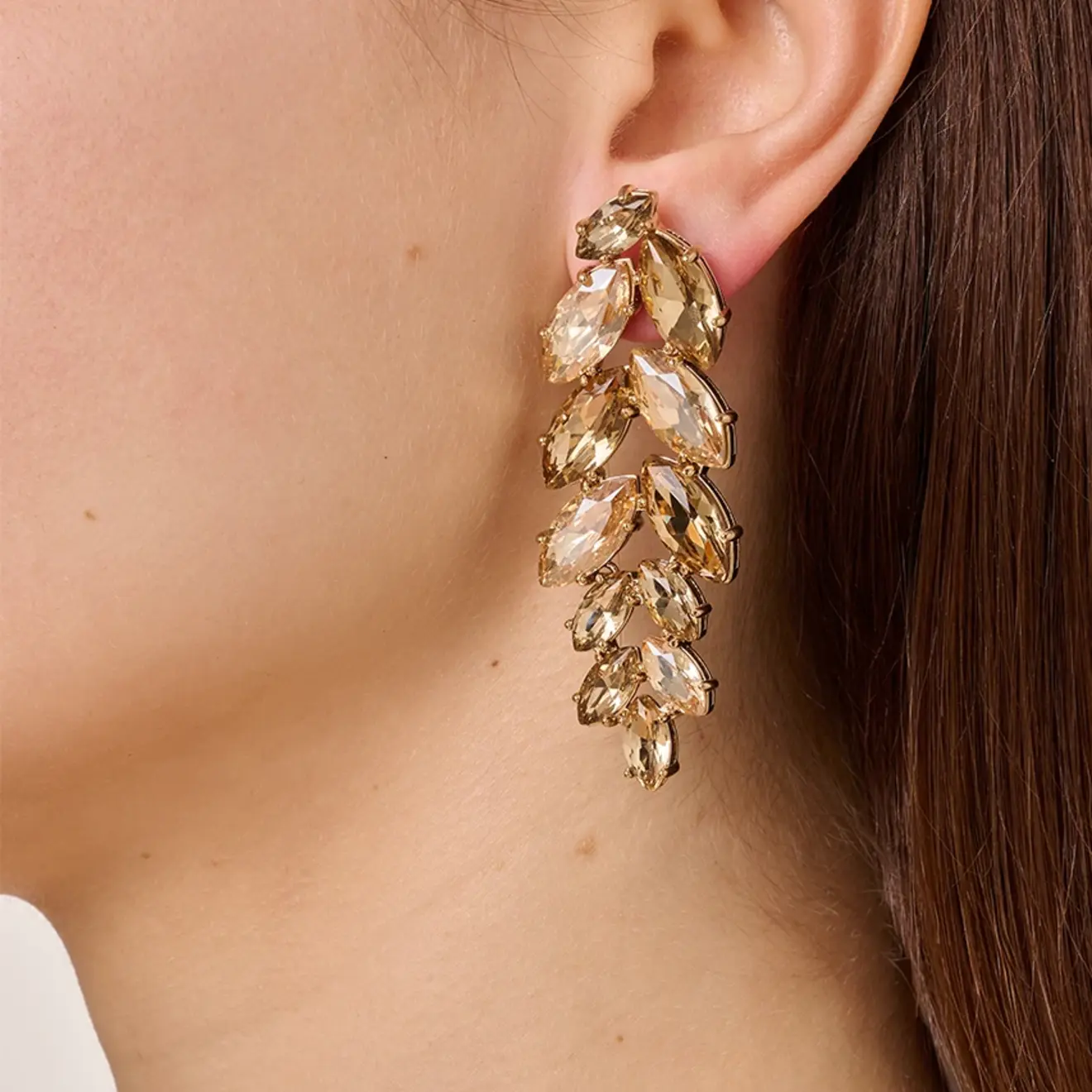 Banyan oorbellen champagne goud