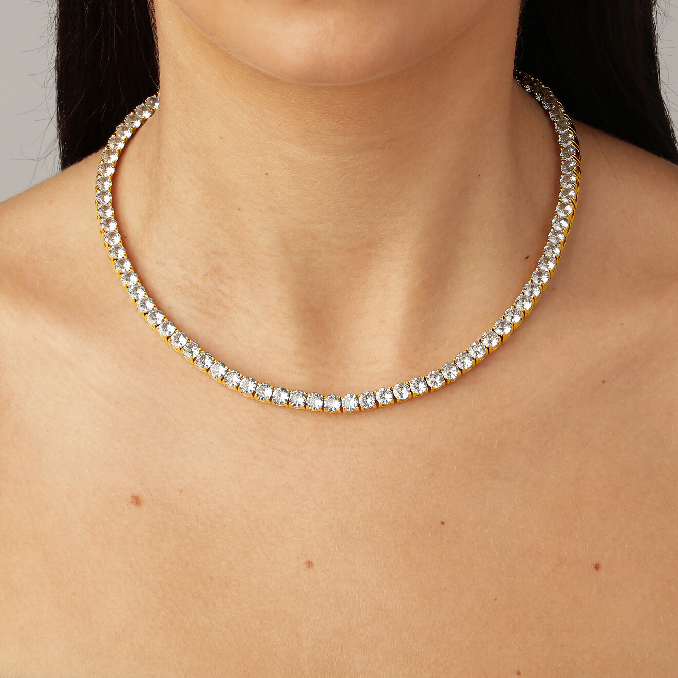 Snake kristal ketting zilver