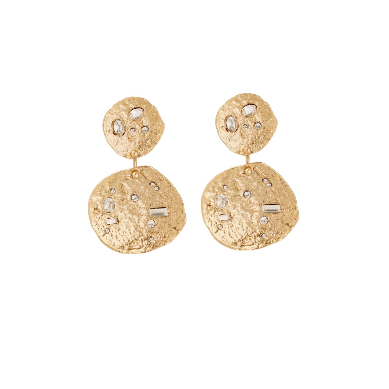 Eclipse strass oorbellen large goud