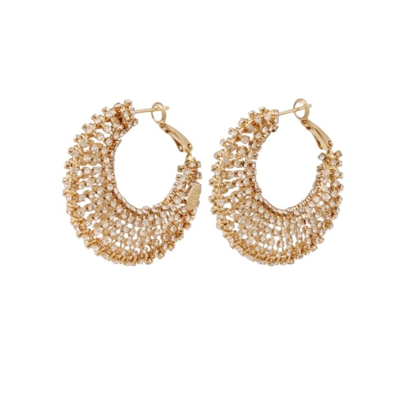 Izzia strass oorbellen large goud