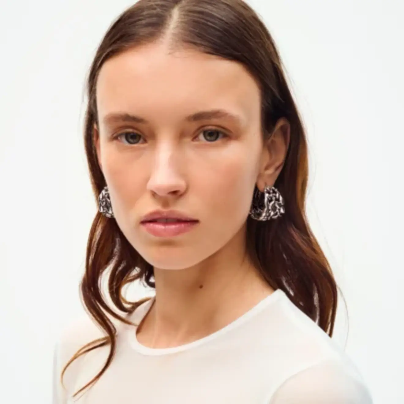 Olea hoop oorbellen zilver