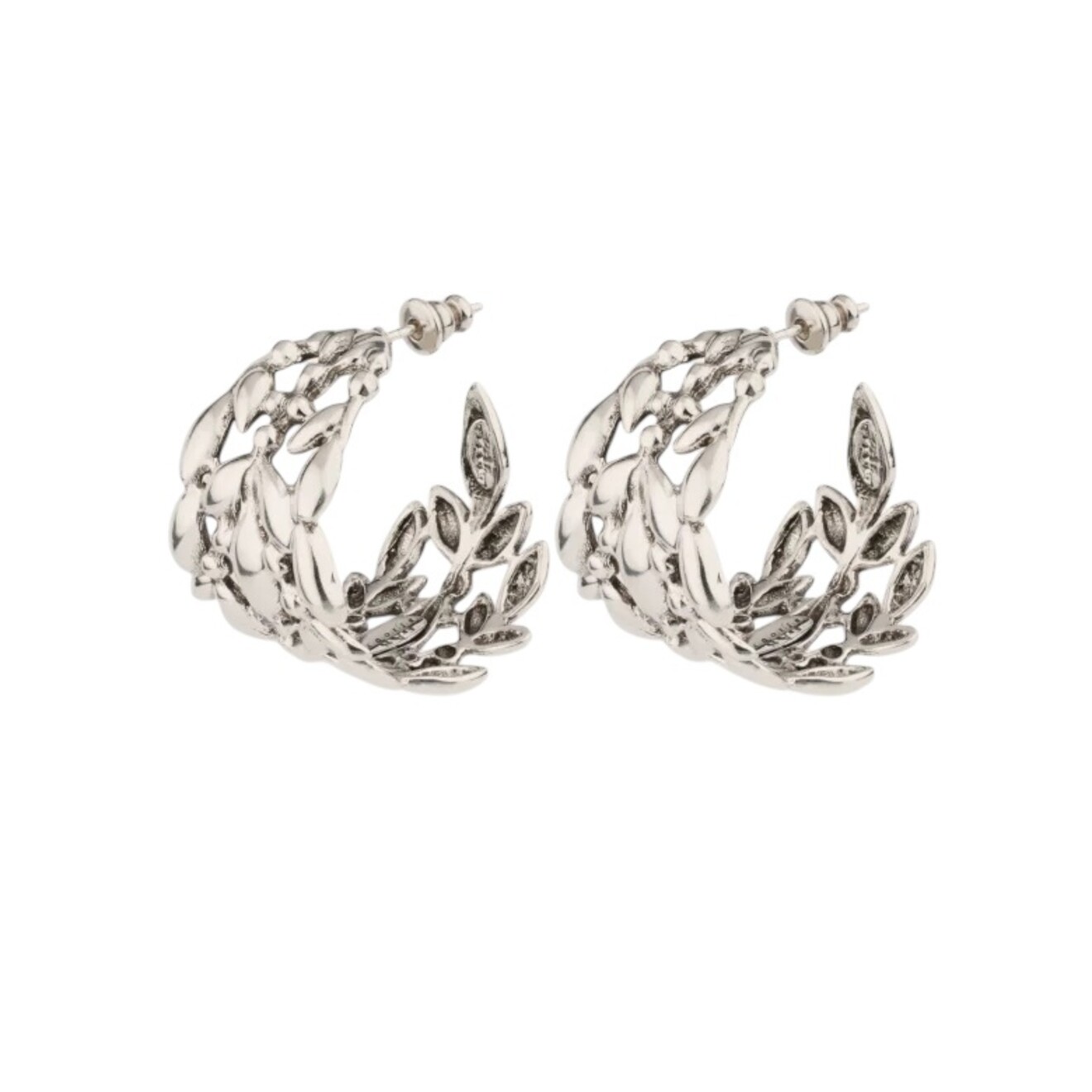 Olea hoop oorbellen zilver